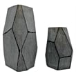 Pemberly Row Set of 2 Decorative Handmade Glass Stone Essence Vase in Grey