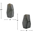 Pemberly Row Set of 2 Decorative Handmade Glass Stone Essence Vase in Grey