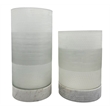 Pemberly Row Set of 2 Decorative Handmade Glass Elegant Alabaster Cylinder Vase