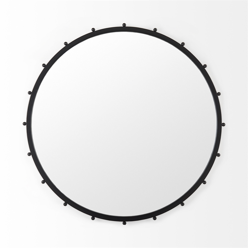 Pemberly Row Modern / Contemporary Large Black Finish Wall Mirror