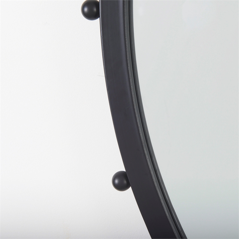 Pemberly Row Modern / Contemporary Large Black Finish Wall Mirror