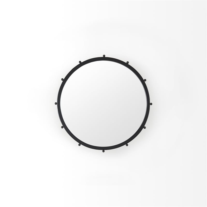 Pemberly Row Modern / Contemporary Small Black Finish Wall Mirror