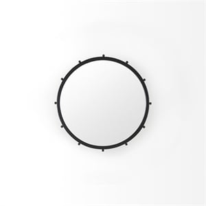 Pemberly Row Modern / Contemporary Small Black Finish Wall Mirror