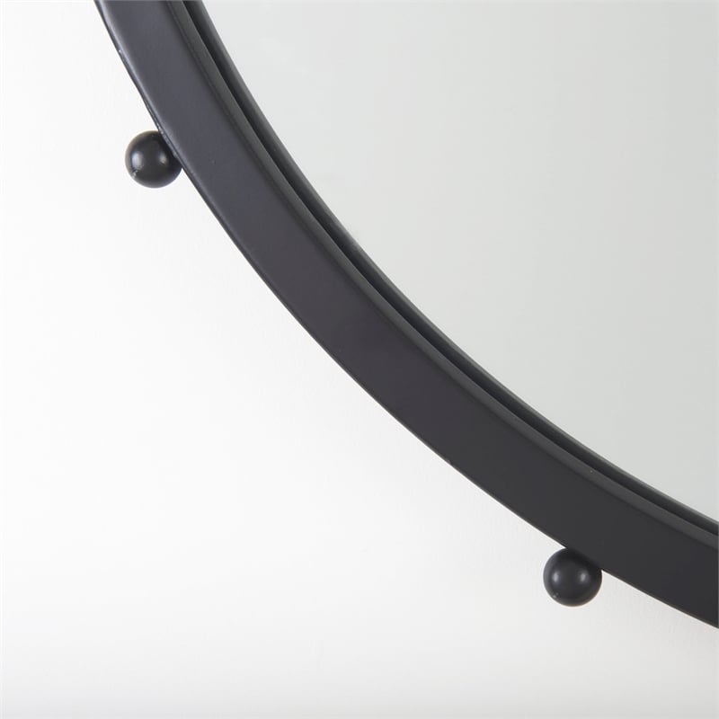 Pemberly Row Modern / Contemporary Small Black Finish Wall Mirror