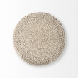 Pemberly Row Contemporary 24Lx24Wx14H Light Gray 4 Legged Wool Stool
