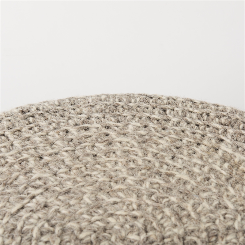 Pemberly Row Contemporary 24Lx24Wx14H Light Gray 4 Legged Wool Stool