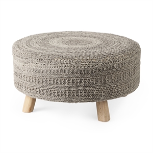 Pemberly Row Contemporary 30Lx30Wx15H Dark Gray 4 Legged Wool Stool