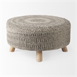 Pemberly Row Contemporary 30Lx30Wx15H Dark Gray 4 Legged Wool Stool