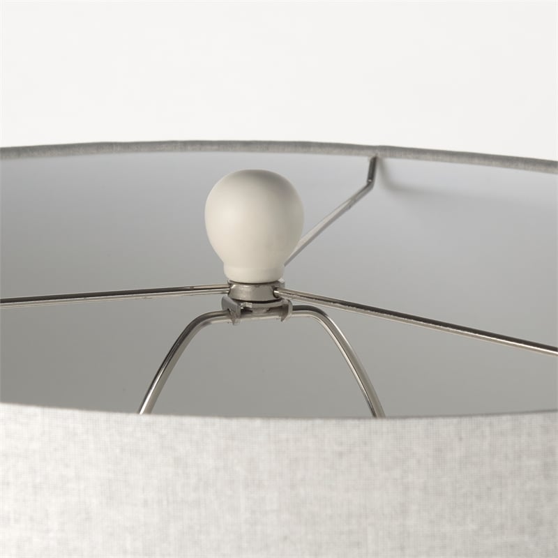 Pemberly Row 20Lx20Wx33.5H Cream Base with White Shade Table Lamp