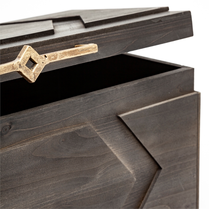 Pemberly Row Modern / Contemporary Brown Wooden Boxes (Set of 2)