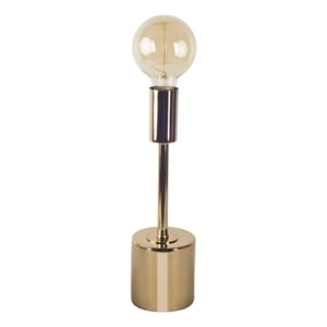 Pemberly Row 17.5&quotH Metallic-Gold Metal Shade-Less Table Lamp