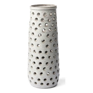 Pemberly Row Contemporary Large Rustic White Ceramic Decorative Vase