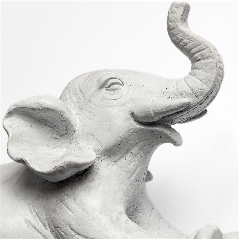 Pemberly Row Contemporary Set of 2 White Elephant Wall Decorations
