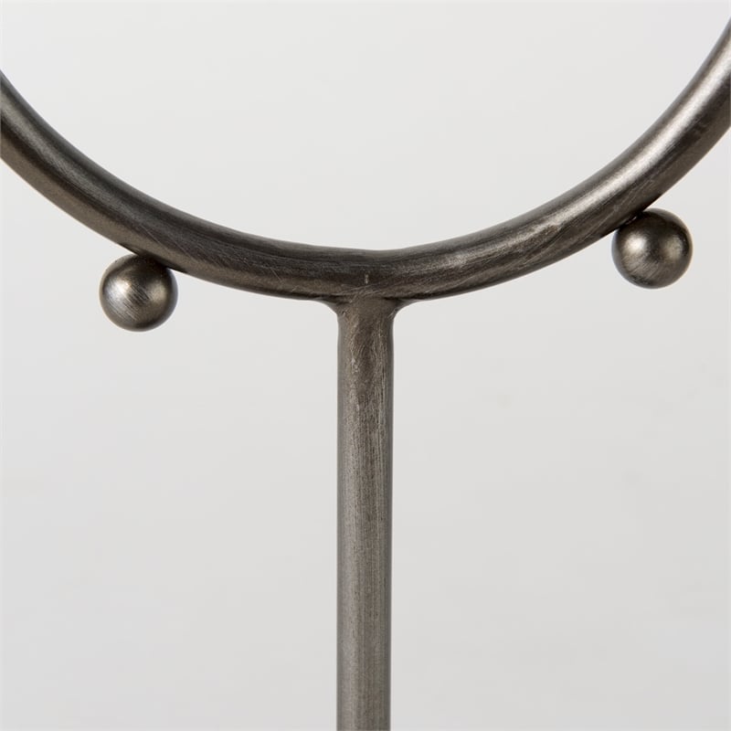 Pemberly Row 7.5Lx3Wx13.2H Small Studded Hoop Object in Gunmetal