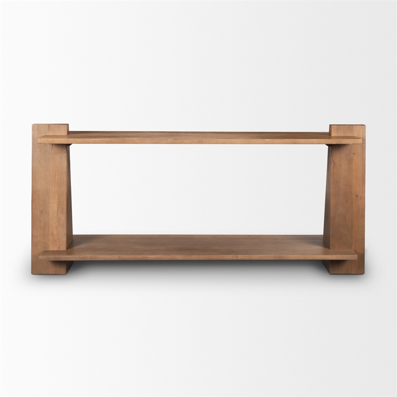 Pemberly Row Modern / Contemporary Medium Brown Wood Console Table
