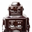 Pemberly Row Contemporary 4Lx3W Bronze Polished Robot in Silver
