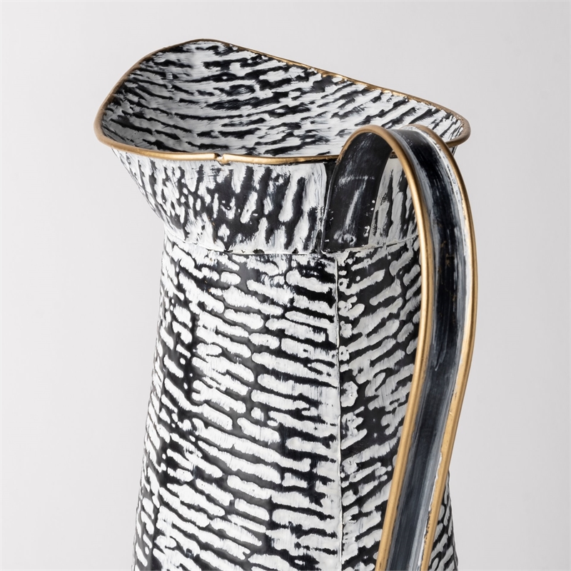 Pemberly Row Modern / Contemporary Large Black/White Patterned Vase