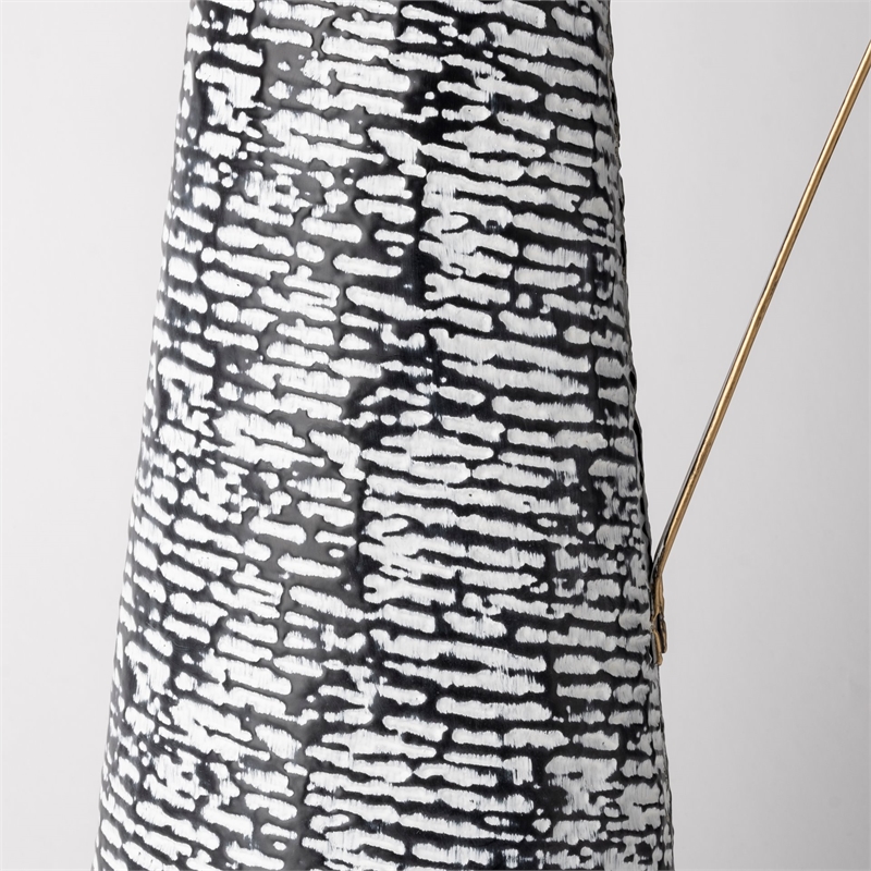 Pemberly Row Modern / Contemporary Large Black/White Patterned Vase