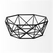 Pemberly Row Contemporary Davy 17Lx17W Black Metal Large Hexagonal Bowl