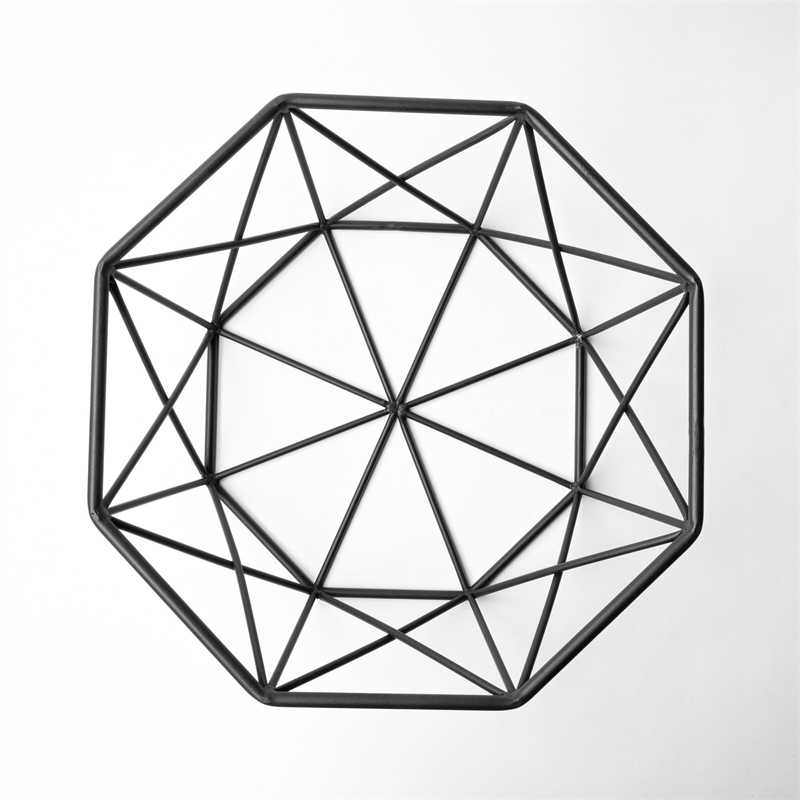 Pemberly Row Contemporary Davy 17Lx17W Black Metal Large Hexagonal Bowl