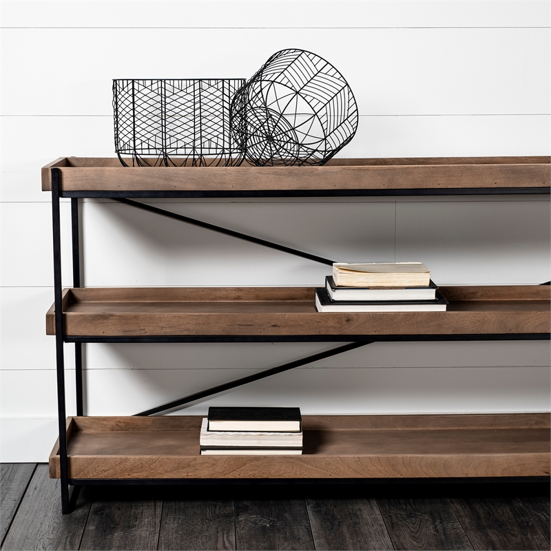Pemberly Row Set of 2 Black Metal Geometric Mesh Bowls in Black/White