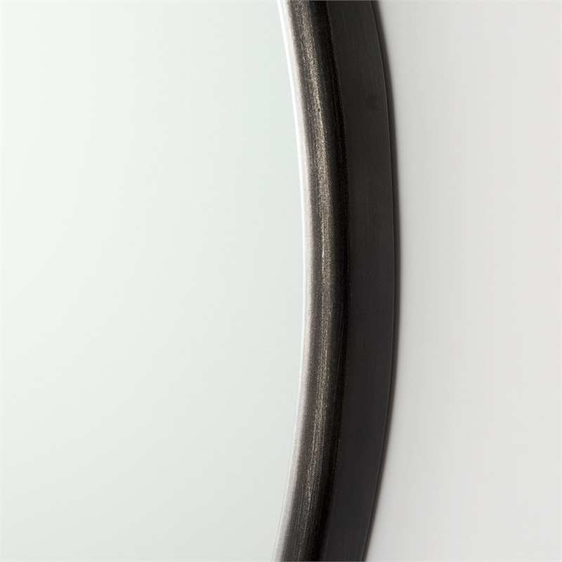 Pemberly Row 35.8Lx1Wx35.8H Small Black Metal Round Wall Mirror