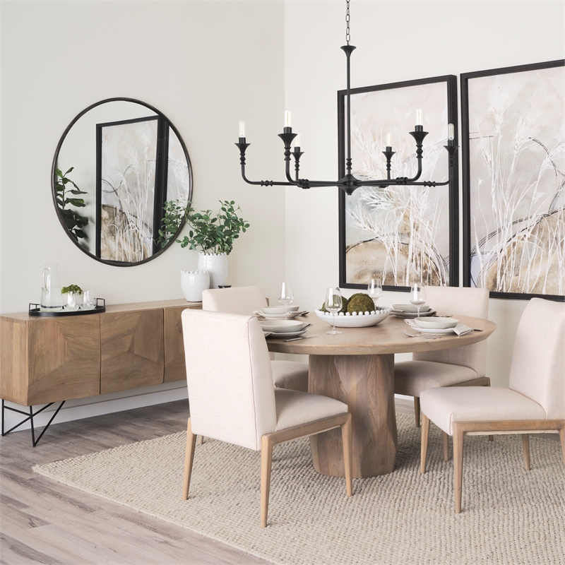 Pemberly Row 35.8Lx1Wx35.8H Small Black Metal Round Wall Mirror