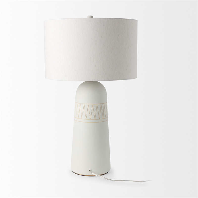Pemberly Row 18Lx18Wx30.75H Light Base with Cream Shade Table Lamp