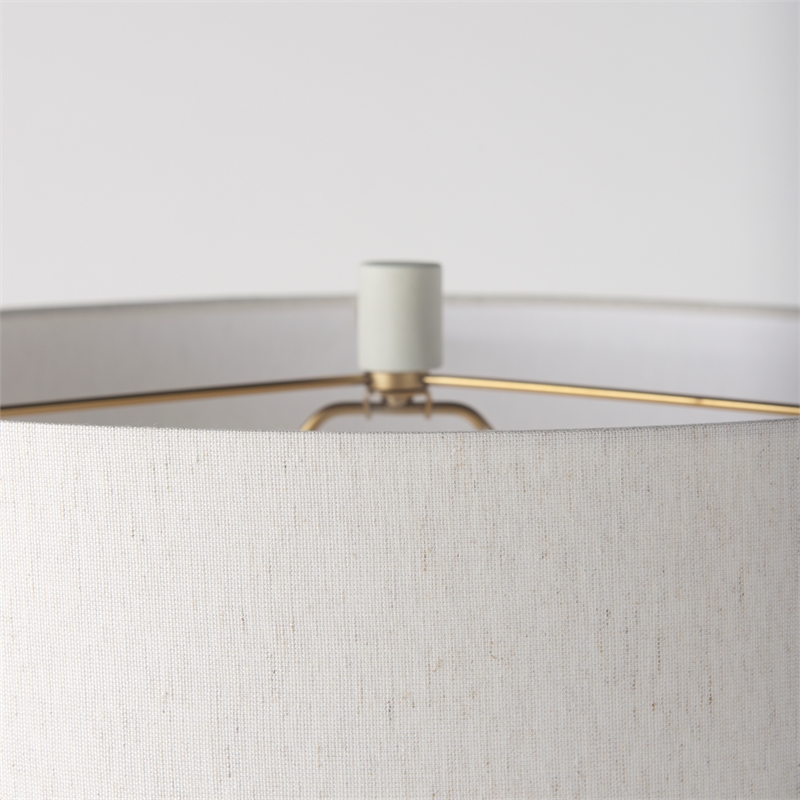 Pemberly Row 18Lx18Wx30.75H Light Base with Cream Shade Table Lamp