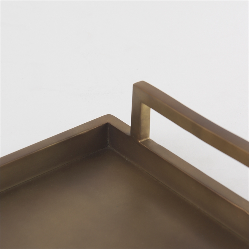 Pemberly Row Contemporary Aluminium Tray - Small Size in Gold