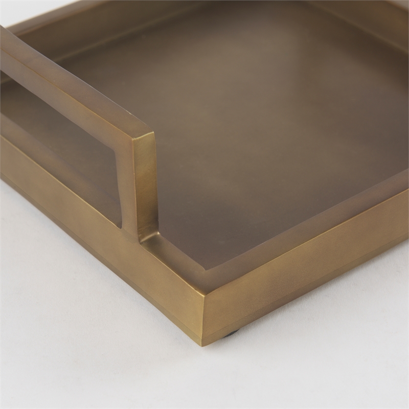 Pemberly Row Contemporary Aluminium Tray - Small Size in Gold