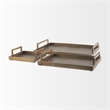 Pemberly Row Contemporary Aluminium Tray - Small Size in Gold