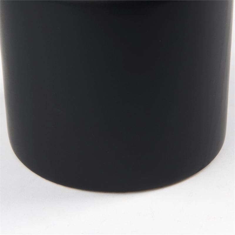 Pemberly Row Contemporary 17.1H Large Matte Black Ceramic Jug Vase