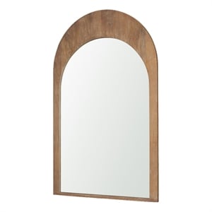 Pemberly Row Contemporary Light Brown Wood Medium Arched Mirror