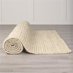 Pemberly Row 8X10 Handwoven Hemp Area Rug in Natural Golden Hue Yellow