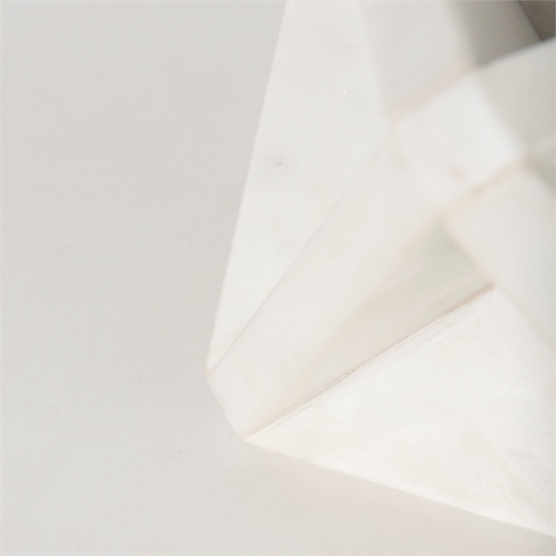 Pemberly Row Contemporary 5.5 Lx5.5 Wx8.5 H White Marble Decor Stand