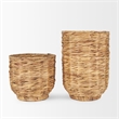Pemberly Row Modern / Contemporary Grass Baskets (Set of 2) in Brown