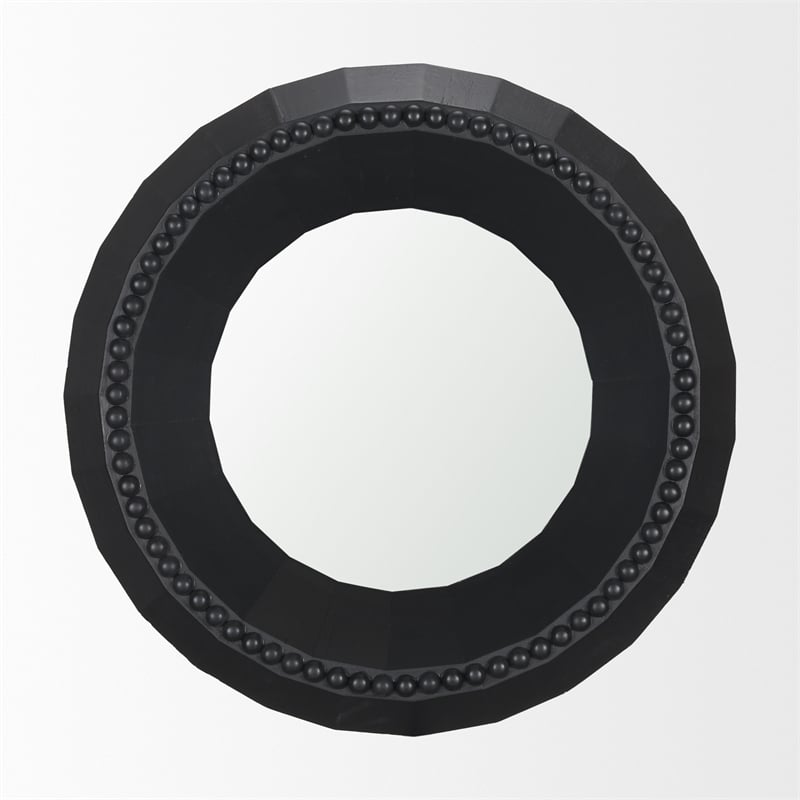 Pemberly Row Modern / Contemporary Black Beaded Wooden Wall Mirror