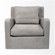 Pemberly Row Contemporary Flint Gray Slipcover Upholstered Arm Chair