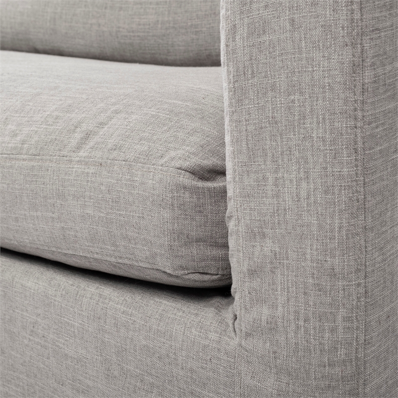 Pemberly Row Contemporary Flint Gray Slipcover Upholstered Arm Chair