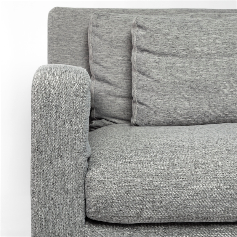 Pemberly Row Contemporary Gray Slipcover Upholstered Arm Chair