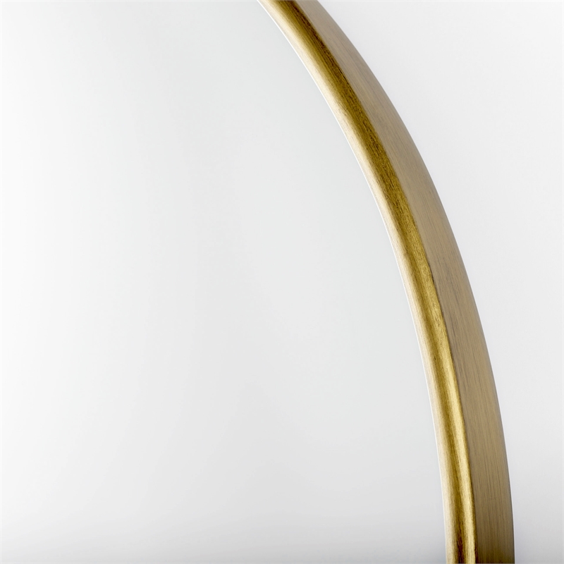 Pemberly Row 36Lx2Wx76H Antique Gold Metal Rounded Arch Floor Mirror