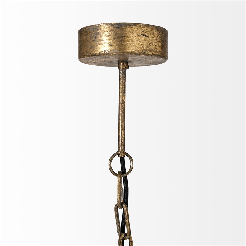 Pemberly Row 36Lx36Wx38H Gold Metal Globe Six Bulb Chandelier