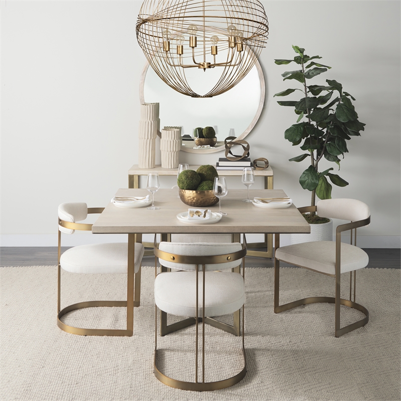 Pemberly Row 36Lx36Wx38H Gold Metal Globe Six Bulb Chandelier