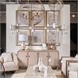 Pemberly Row 36Lx36Wx38H Gold Metal Globe Six Bulb Chandelier