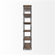 Pemberly Row Medium Brown Wood And Iron Five Tray Shelf Shelving Unit