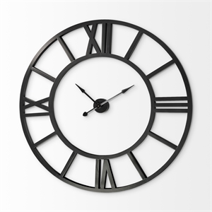 Pemberly Row 54&quot Round Giant Oversized industrial Wall Clock in White
