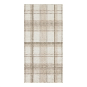 Pemberly Row Modern / Contemporary 3'x5' Ivory Beige Fabric Area Rug