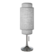Pemberly Row Black Nickel Cashmere Gray Linen Shade On/Off Pull Chain Table Lamp