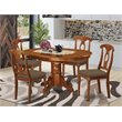 Pemberly Row 5-piece Wood Dining Table and Chair Set in Saddle Brown